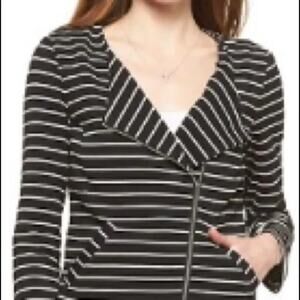 Black White Jacket Asymmetrical Blazer - M EUC